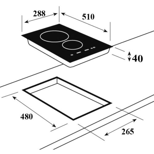 Kích thước bếp từ Giovani G-218 DTC