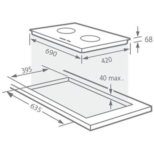 Kích thước bếp từ Giovani G-252T