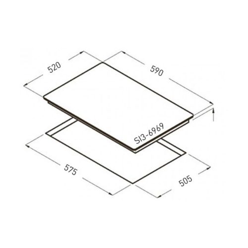 Kích thước Bếp từ ba SMARAGD SI3-6969