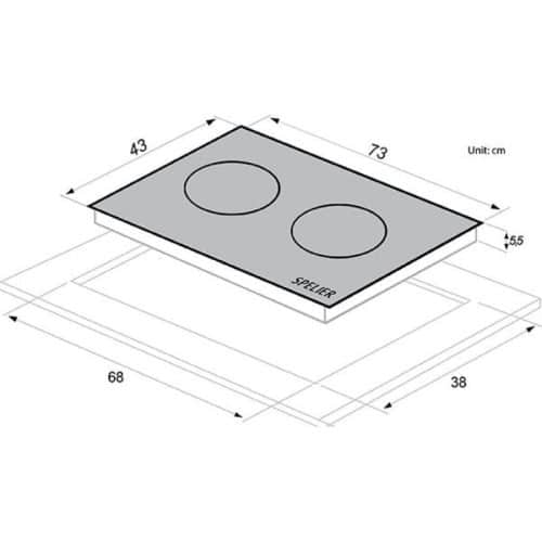 Kích thước của BẾP TỪ ĐÔI SPELIER SPM-928I