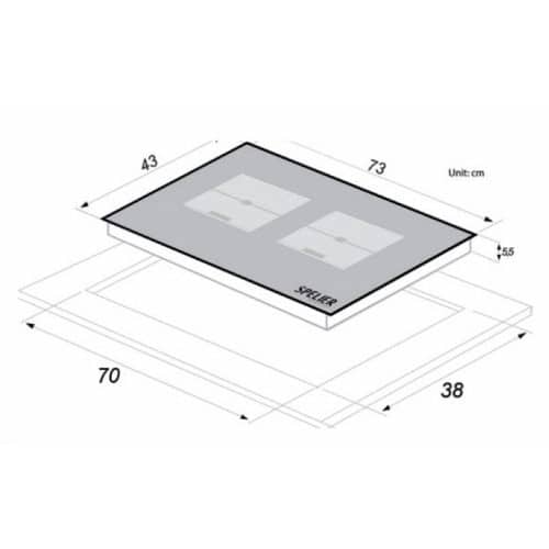 Kích thước của BẾP TỪ ĐÔI SPM 828I PRO