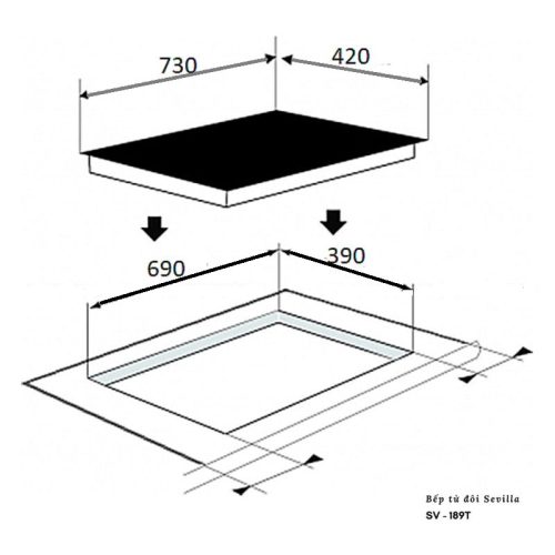 Kích thước bếp từ Sevilla SV-189T